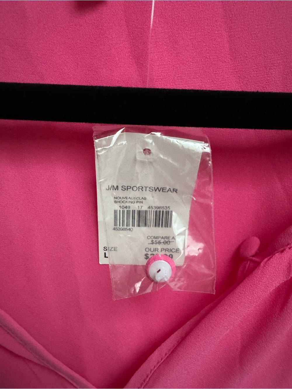 Cato Hot Pink V-Neck Blouse with Feather Cuffs - Picture 3 of 7